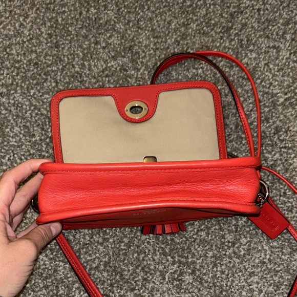 Coach Red Leather Crossbody Bag - Picture 8 of 12